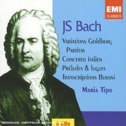 瑪麗亞‧蒂珀的巴哈名演 / 瑪麗亞‧蒂珀(鋼琴) JS Bach: Variations Goldberg, Partitas, Concerto Italien, etc. / Maria Tipo