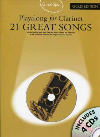 GuestSpot絕賞21曲黃金版豎笛譜附伴奏CD GuestSpot/21 GREAT SONGS GOLD (Clarinet) +4CD