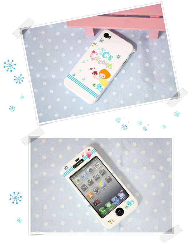 iPhone4換衣趣/保護殼-我最愛Ice Cream(SWAROVSKI水鑽)